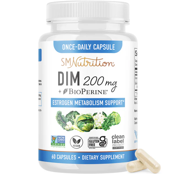 SM Nutrition DIM 200mg with BioPerine, 60 Capsules